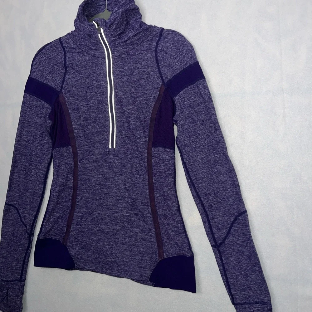 Lululemon Run Inspire pullover 1/2 zip Heather Purple Long Sleeve Size‎ 6